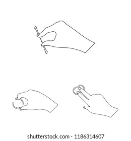 Isolated object of touchscreen and hand symbol. Set of touchscreen and touch stock symbol for web.