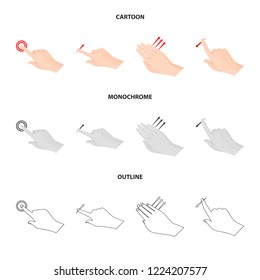 Isolated object of touchscreen and hand symbol. Collection of touchscreen and touch stock vector illustration.