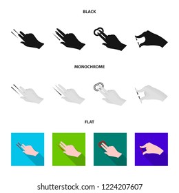 Isolated object of touchscreen and hand symbol. Collection of touchscreen and touch stock vector illustration.
