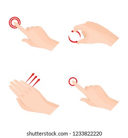 Isolated object of touchscreen and hand symbol. Set of touchscreen and touch stock vector illustration.
