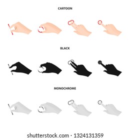 Isolated object of touchscreen and hand symbol. Collection of touchscreen and touch stock symbol for web.