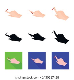 Isolated object of touchscreen and hand symbol. Set of touchscreen and touch vector icon for stock.