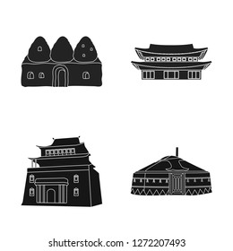 Isolated object of  and town  logo. Set of  and house stock symbol for web.