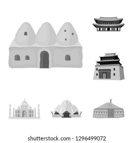 Isolated object of  and town  sign. Collection of  and house vector icon for stock.