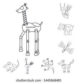 Isolated object of toy and automation icon. Set of toy and science vector icon for stock.