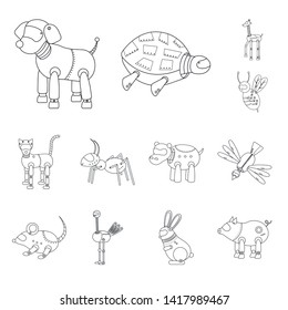 Isolated object of toy and automation sign. Collection of toy and science stock vector illustration.