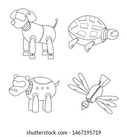 Isolated object of toy and automation sign. Set of toy and science vector icon for stock.