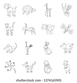 Isolated object of toy and automation symbol. Collection of toy and science stock vector illustration.