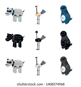 Isolated object of toy and science symbol. Set of toy and toy stock vector illustration.