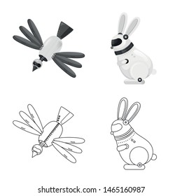 Isolated object of toy and science symbol. Set of toy and toy stock vector illustration.