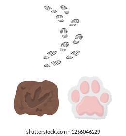 Isolated object of track  and footstep icon. Collection of track  and silhouette  vector icon for stock.