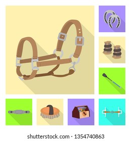 Isolated object of track and racing  logo. Collection of track and riding vector icon for stock.