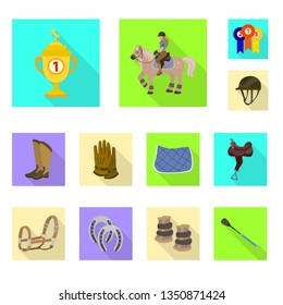 Isolated object of track and racing  sign. Collection of track and riding stock vector illustration.