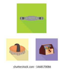 Isolated object of track and racing symbol. Set of track and riding stock vector illustration.
