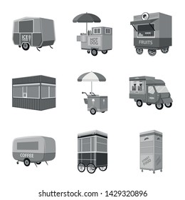 Isolated object of trade and food sign. Set of trade and tent vector icon for stock.