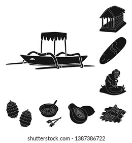 Isolated object of  and traditional icon. Set of  and bali stock symbol for web.