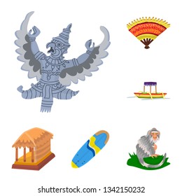 Isolated object of traditional and island symbol. Set of traditional and indonesia stock symbol for web.