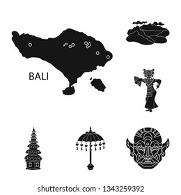 Isolated object of  and traditional logo. Collection of  and bali vector icon for stock.