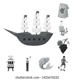 Isolated object of  and traditional sign. Collection of  and historic vector icon for stock.