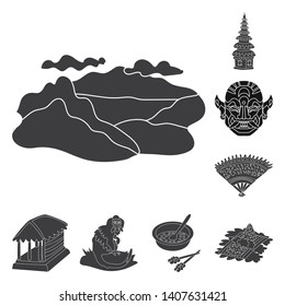 Isolated object of  and traditional symbol. Collection of  and bali stock symbol for web.