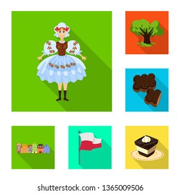 Isolated object of traditional and tour icon. Collection of traditional and landmarks stock vector illustration.