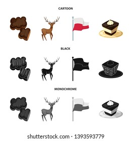 Isolated object of traditional and tour icon. Collection of traditional and landmarks stock vector illustration.