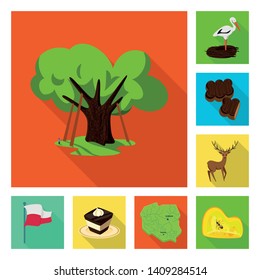 Isolated object of traditional and tour icon. Collection of traditional and landmarks stock symbol for web.