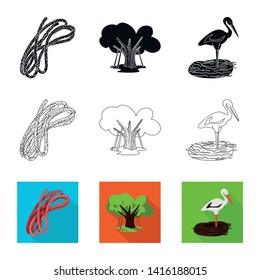 Isolated object of traditional and tour icon. Collection of traditional and landmarks stock vector illustration.