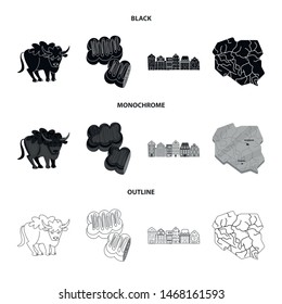 Isolated object of traditional and tour icon. Set of traditional and landmarks stock symbol for web.