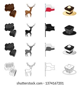 Isolated object of traditional and tour logo. Collection of traditional and landmarks stock symbol for web.
