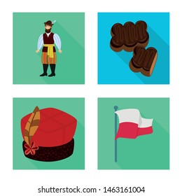 Isolated object of traditional and tour logo. Collection of traditional and landmarks stock symbol for web.
