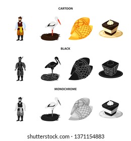 Isolated object of traditional and tour sign. Collection of traditional and landmarks vector icon for stock.
