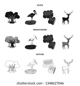 Isolated object of traditional and tour symbol. Collection of traditional and landmarks vector icon for stock.