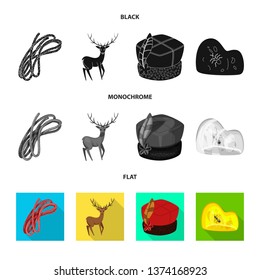 Isolated object of traditional and tour symbol. Collection of traditional and landmarks vector icon for stock.