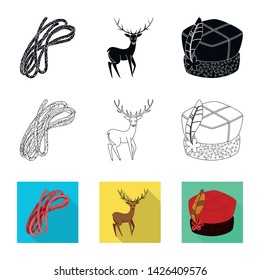 Isolated object of traditional and tour symbol. Collection of traditional and landmarks vector icon for stock.
