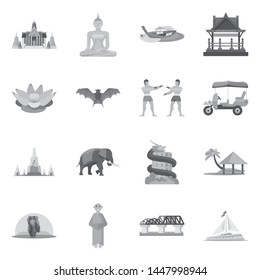 Isolated object of traditional and tourism symbol. Set of traditional and exotic stock symbol for web.
