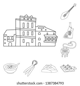 Isolated object of traditions and national sign. Set of traditions and sightseeing vector icon for stock.