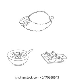 Isolated object of traditions and national symbol. Collection of traditions and sightseeing stock symbol for web.