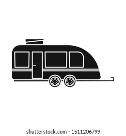 Isolated object of trailer and camper sign. Web element of trailer and vintage stock symbol for web.