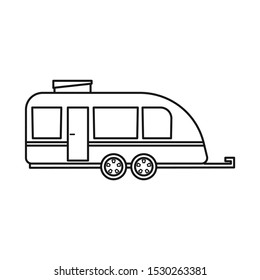 Isolated object of trailer and camper symbol. Web element of trailer and vintage stock vector illustration.