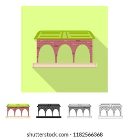 Isolated object of train and station icon. Collection of train and ticket stock symbol for web.
