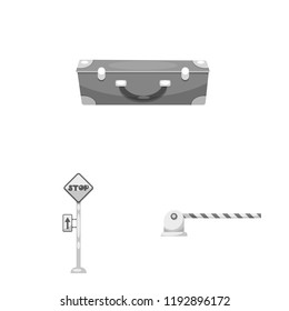Isolated object of train and station icon. Collection of train and ticket stock symbol for web.
