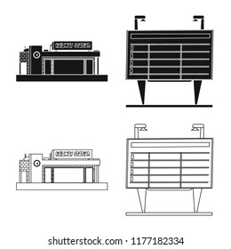 Isolated object of train and station symbol. Collection of train and ticket vector icon for stock.