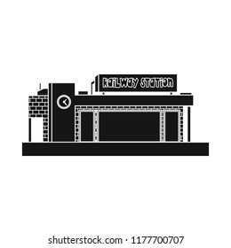 Isolated object of train and station symbol. Collection of train and ticket stock symbol for web.