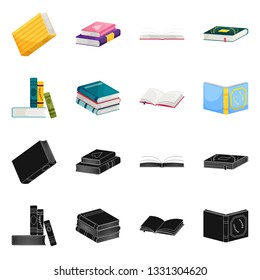 Isolated object of training and cover icon. Collection of training and bookstore  stock symbol for web.