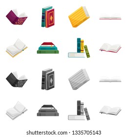 Isolated object of training and cover icon. Set of training and bookstore  stock vector illustration.