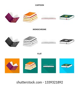 Isolated object of training and cover icon. Collection of training and bookstore  vector icon for stock.