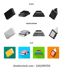 Isolated object of training and cover icon. Collection of training and bookstore  stock symbol for web.