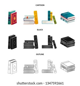 Isolated object of training and cover icon. Set of training and bookstore  stock vector illustration.