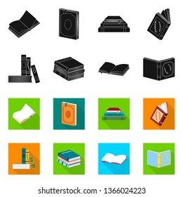 Isolated object of training and cover icon. Set of training and bookstore  stock symbol for web.